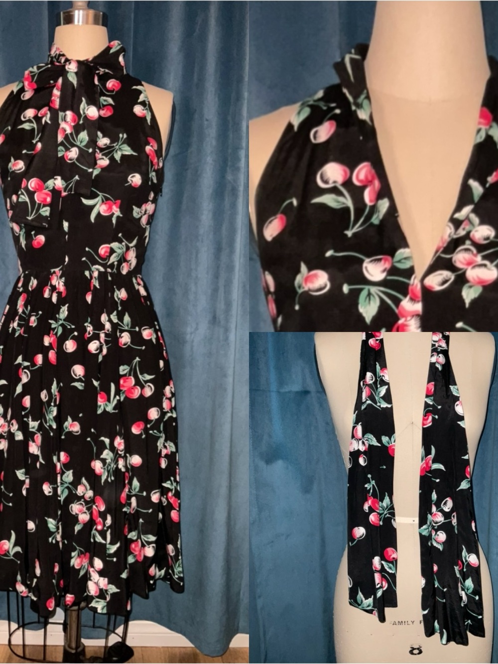 Trashy Diva Black Retro Cherry-Print Street Car Dress 6